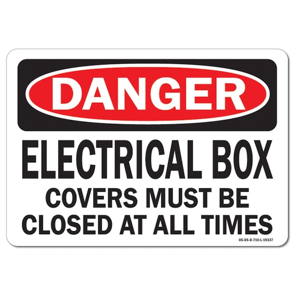 Safety Sign, OSHA Danger, 3.5" Height, Electrical Box, Landscape, 10PK